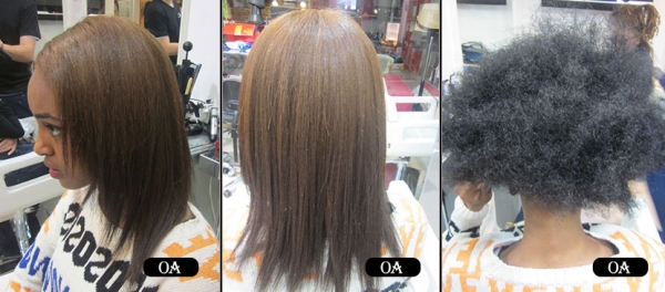 החלקה יפנית לשיער מקורזל ושינוי גוון השיער