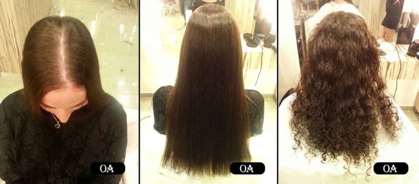 החלקת שיער ארוך וטיפול שיקום בקצוות